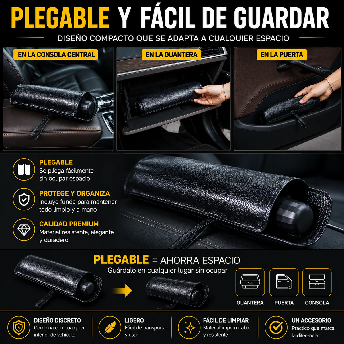 SombraDrive™ – Parasol Plegable para Coche tipo Paraguas