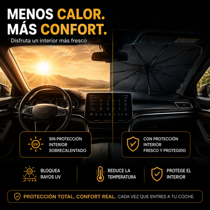 SombraDrive™ – Parasol Plegable para Coche tipo Paraguas